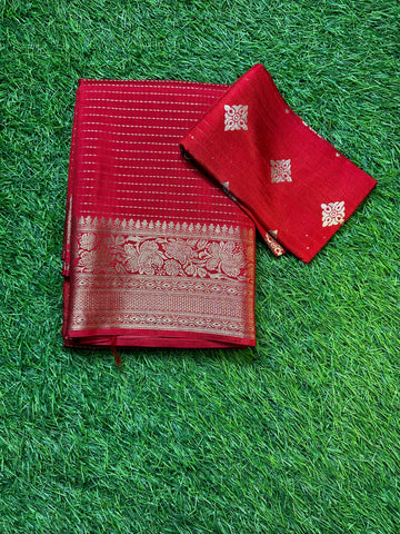 Moonga silk in red shade