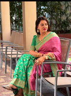 Pure Banaras crepe partley concept with silk mark