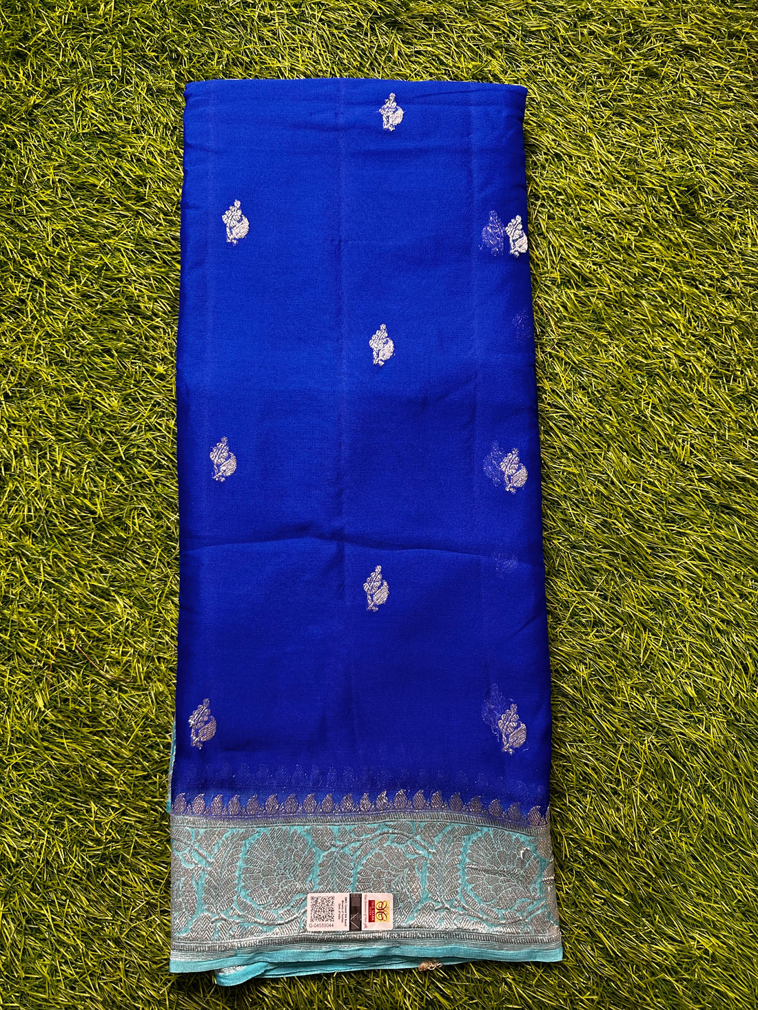 Royal blue pure Khadi chiffon