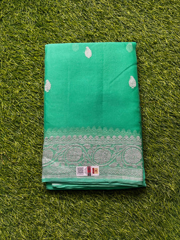 Distemper green pure Khadi chiffon