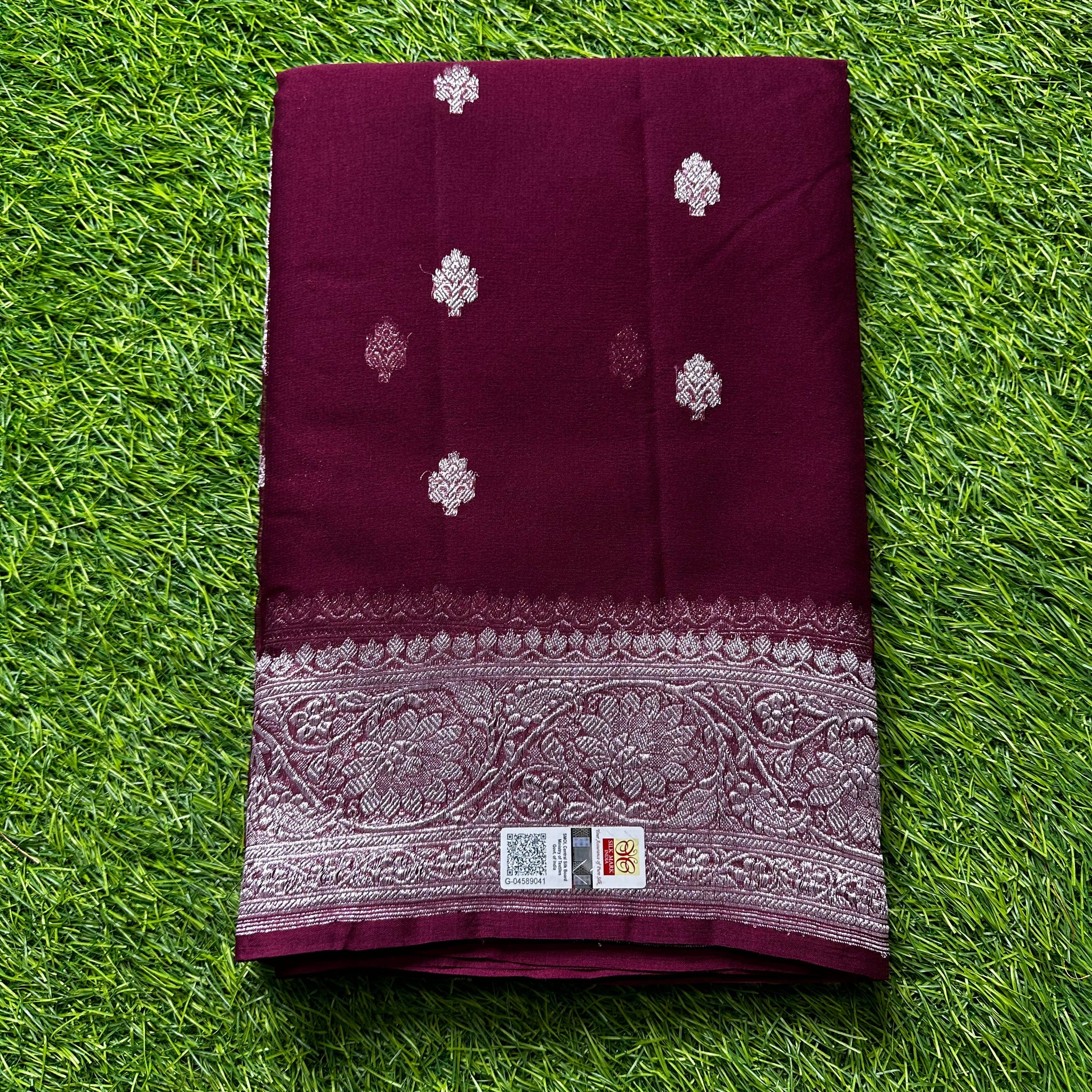 Magenta pure Khadi chiffon