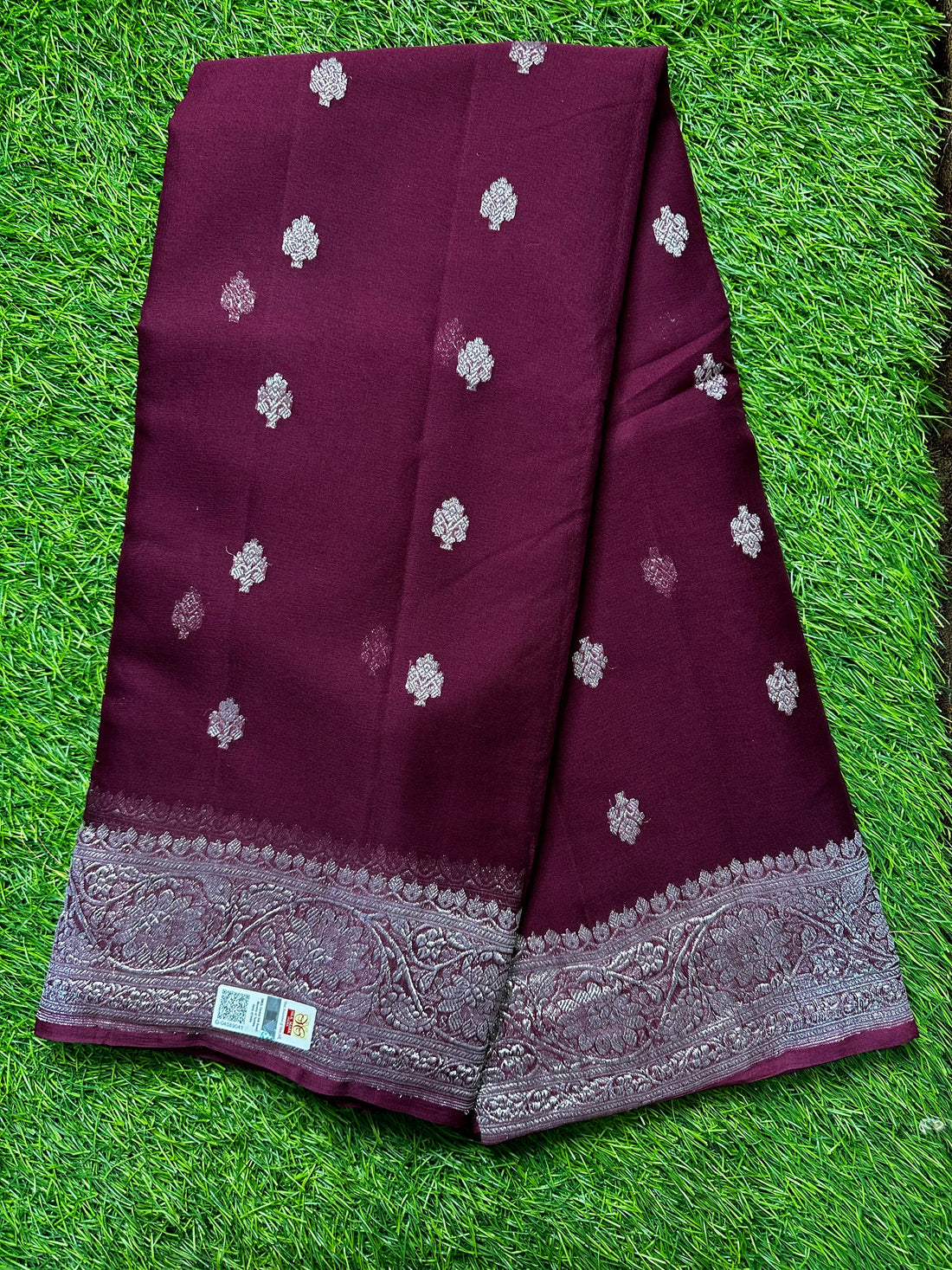 Magenta pure Khadi chiffon