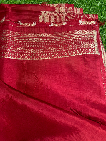 Dola silk saree in red colour