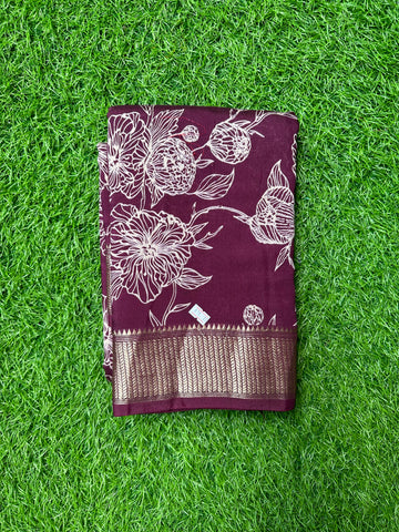 Butter crepe soft silk saree