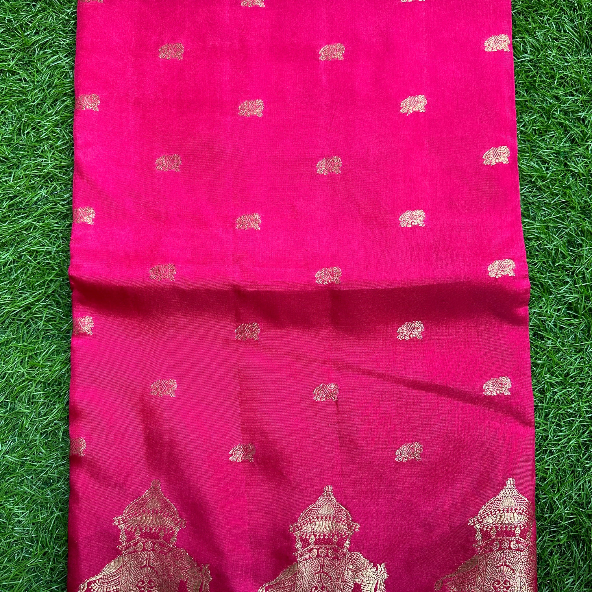 Dola silk in elephant border