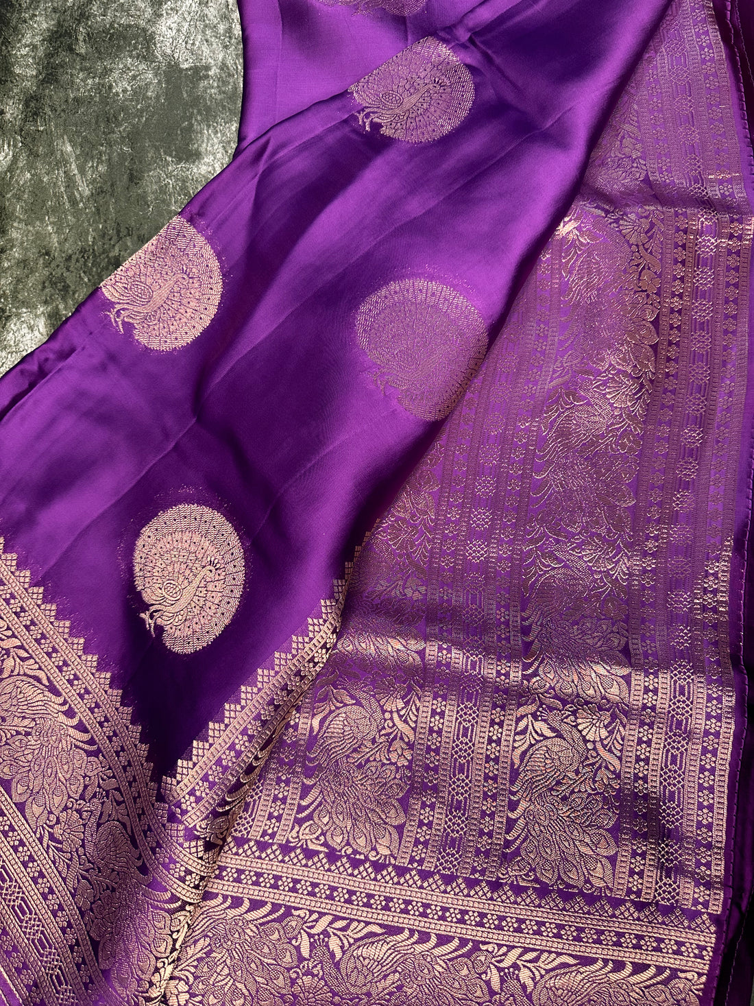 Purple satin silk