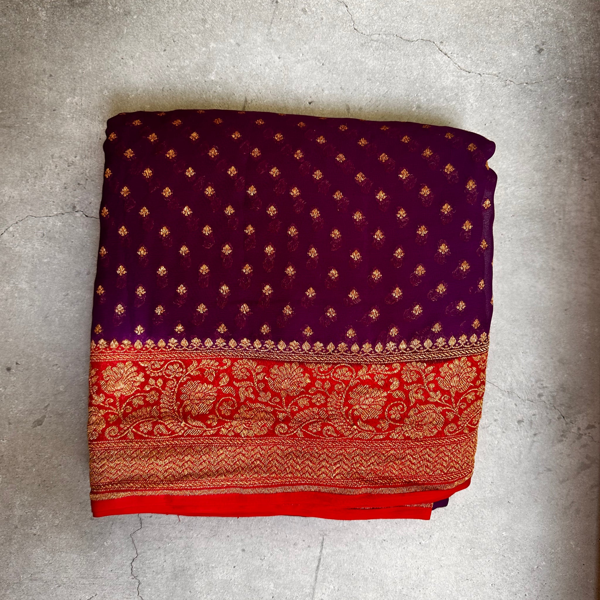 Purple pure Khadi georgette