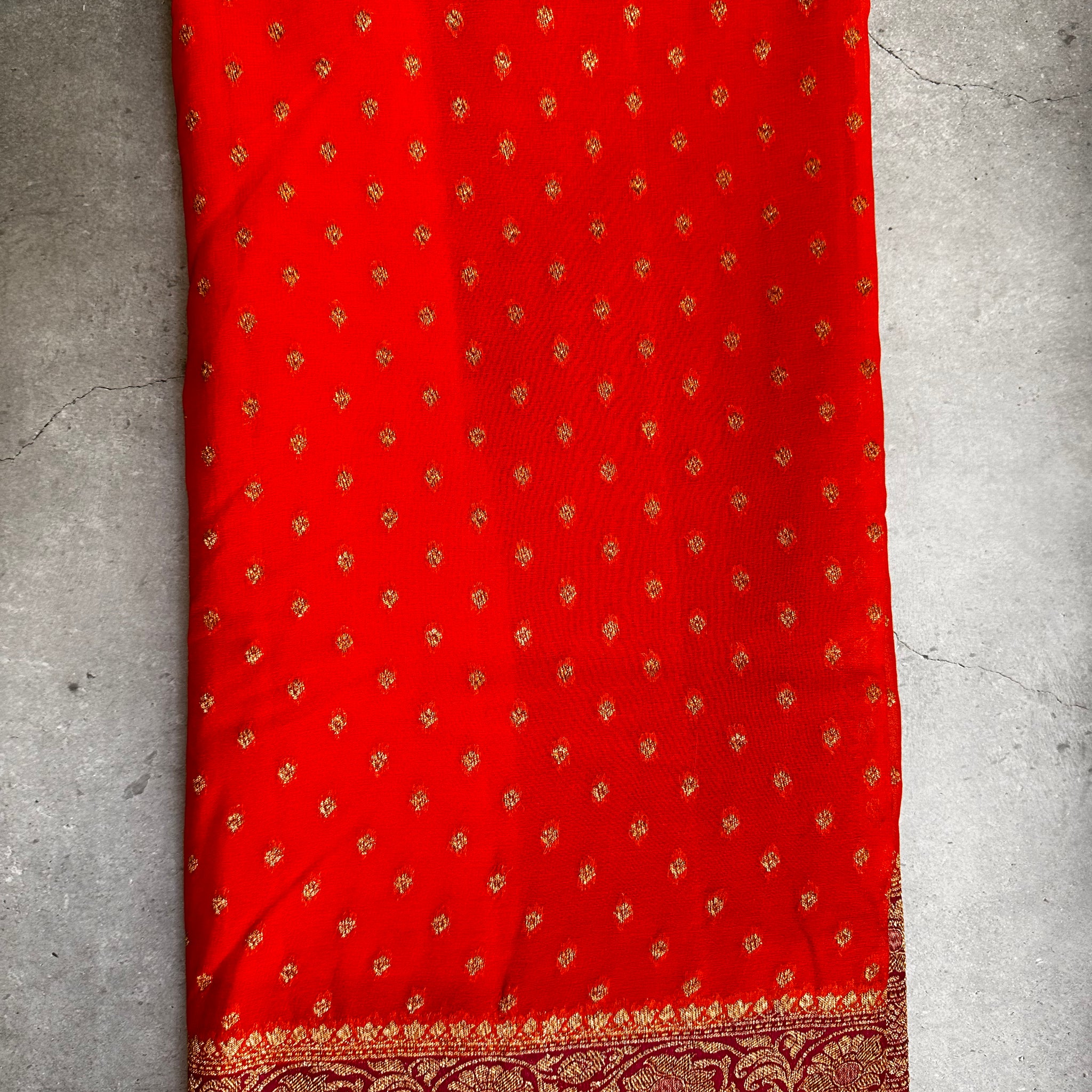 Orange pure khaddi Georgette