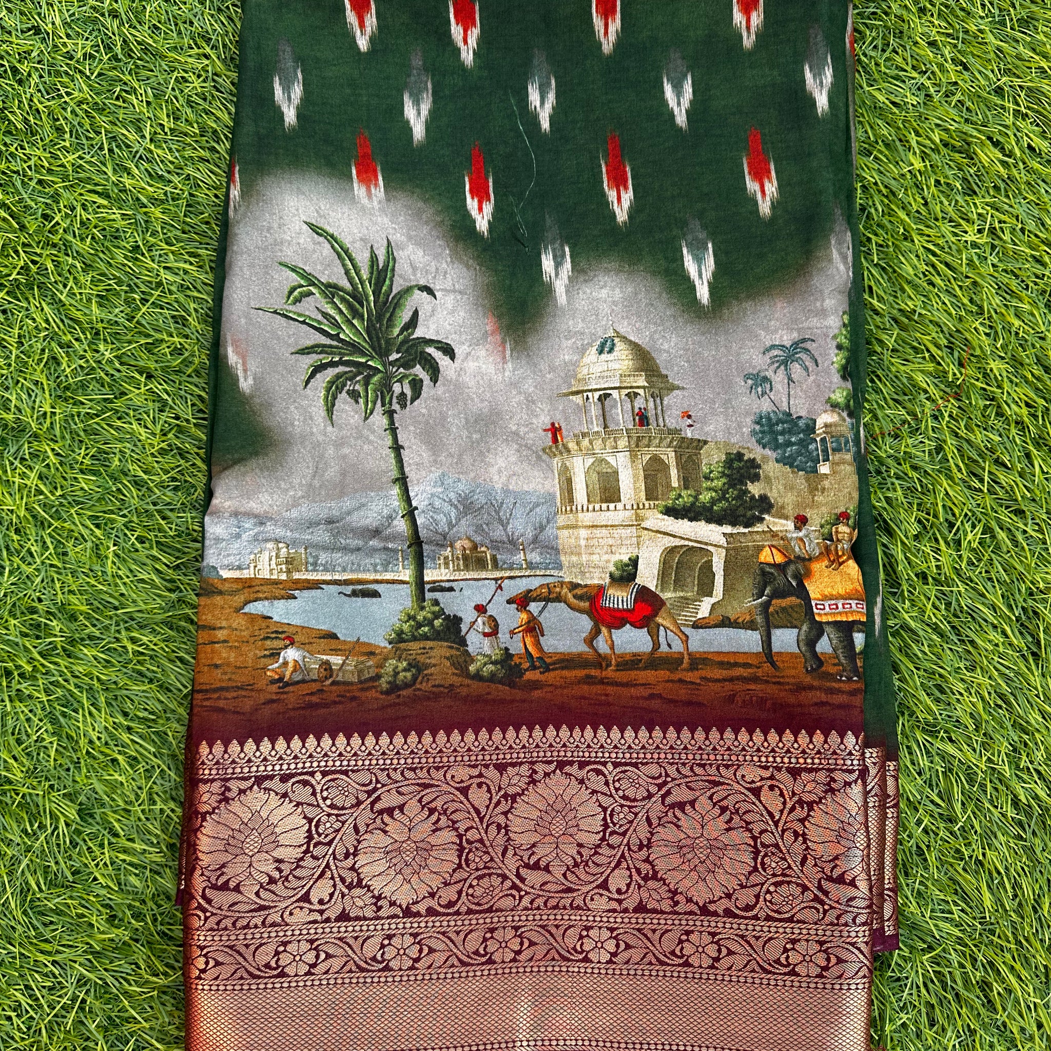 Dola crepe with kalamkari design