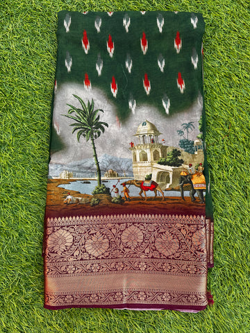 Dola crepe with kalamkari design