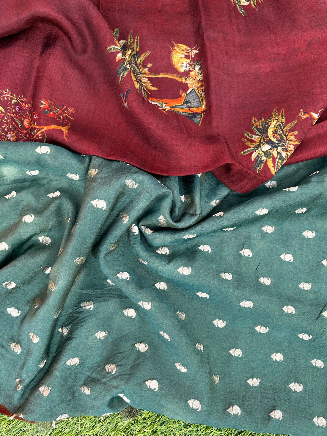 Dola crepe with kalamkari prints