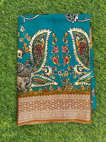 Dola crepe with kalamkari prints