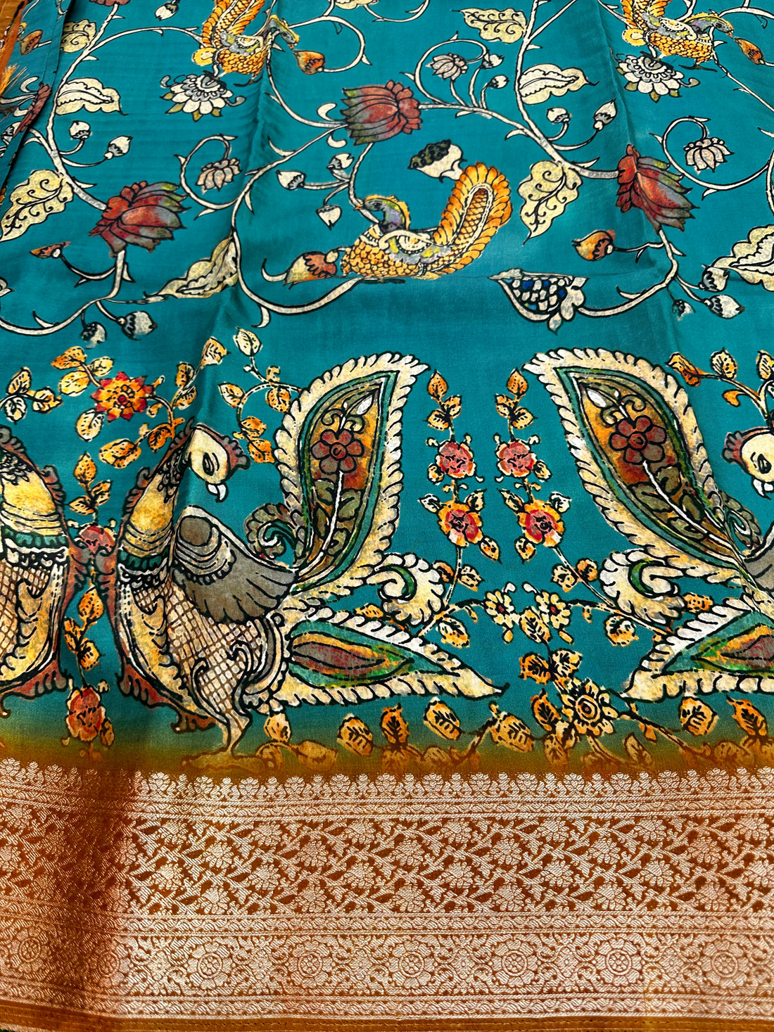 Dola crepe with kalamkari prints