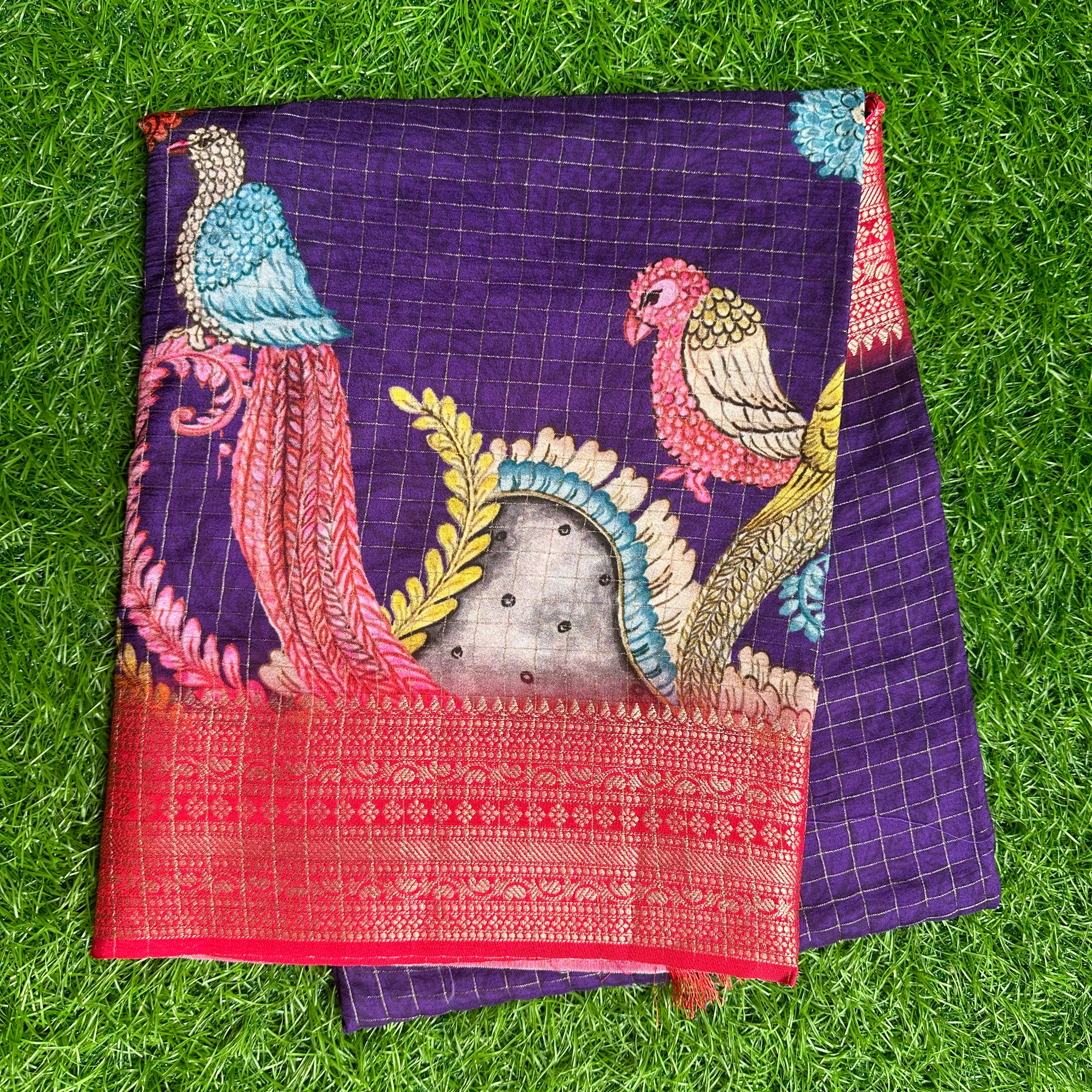 Dola crepe in kalamkari prints