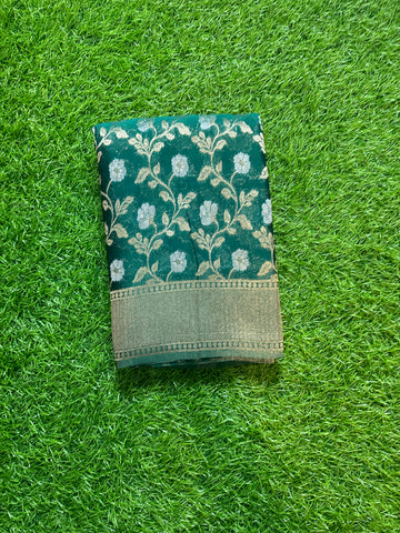 Designer jaal in green colour