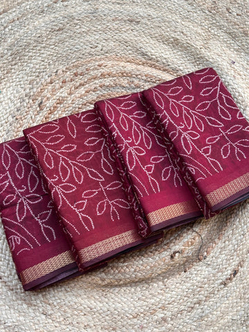 Budget range maroon kalamkari sarees