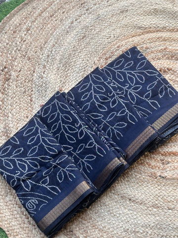 Budget range deep blue kalamkari sarees