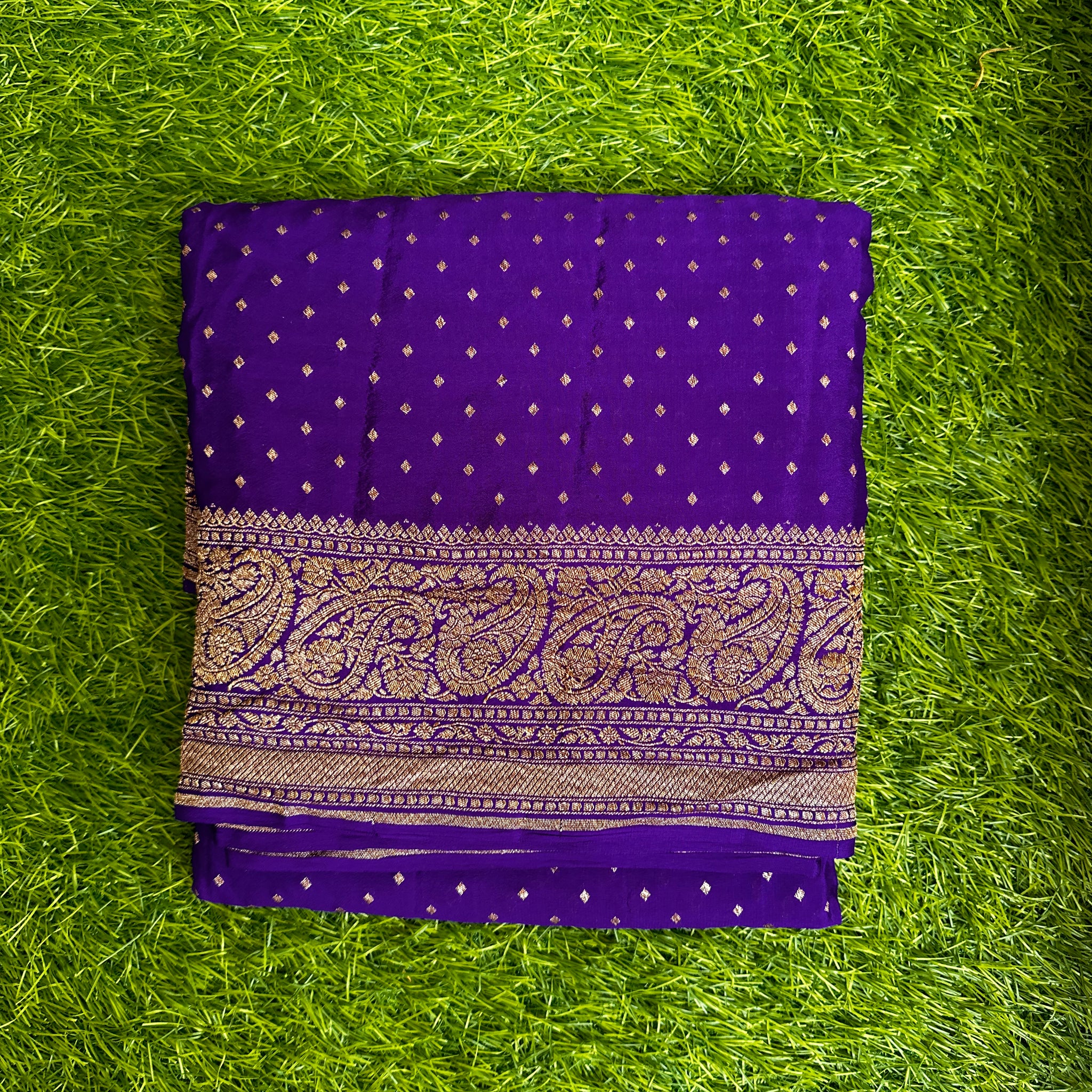 Purple pure crepe Banaras