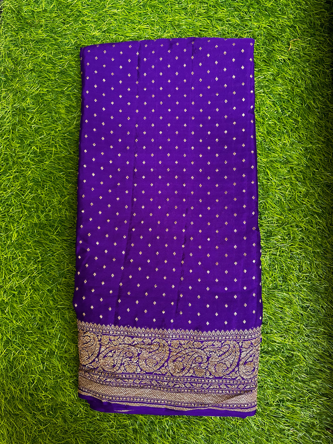 Purple pure crepe Banaras