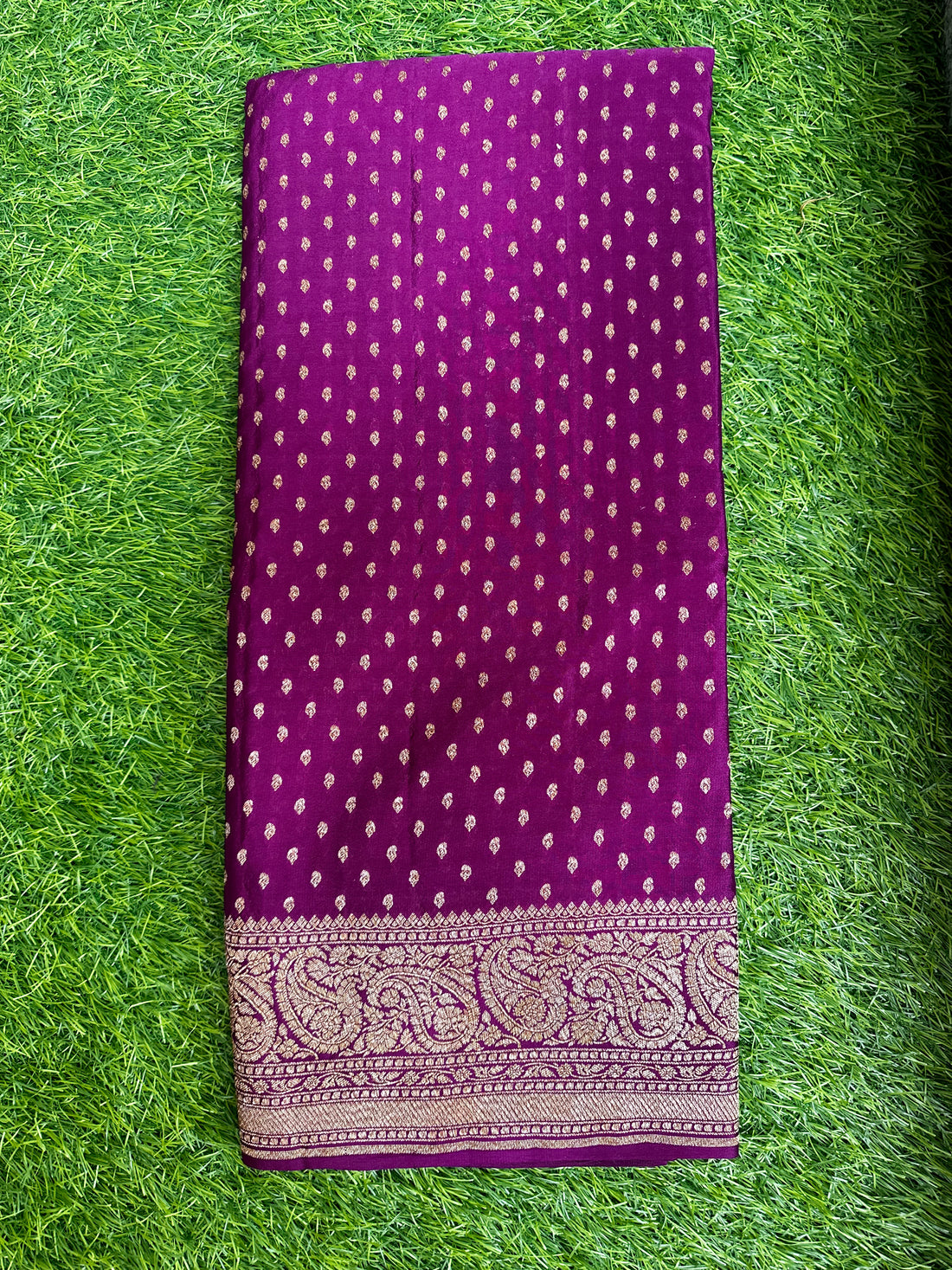 Maroon pure crepe Banaras