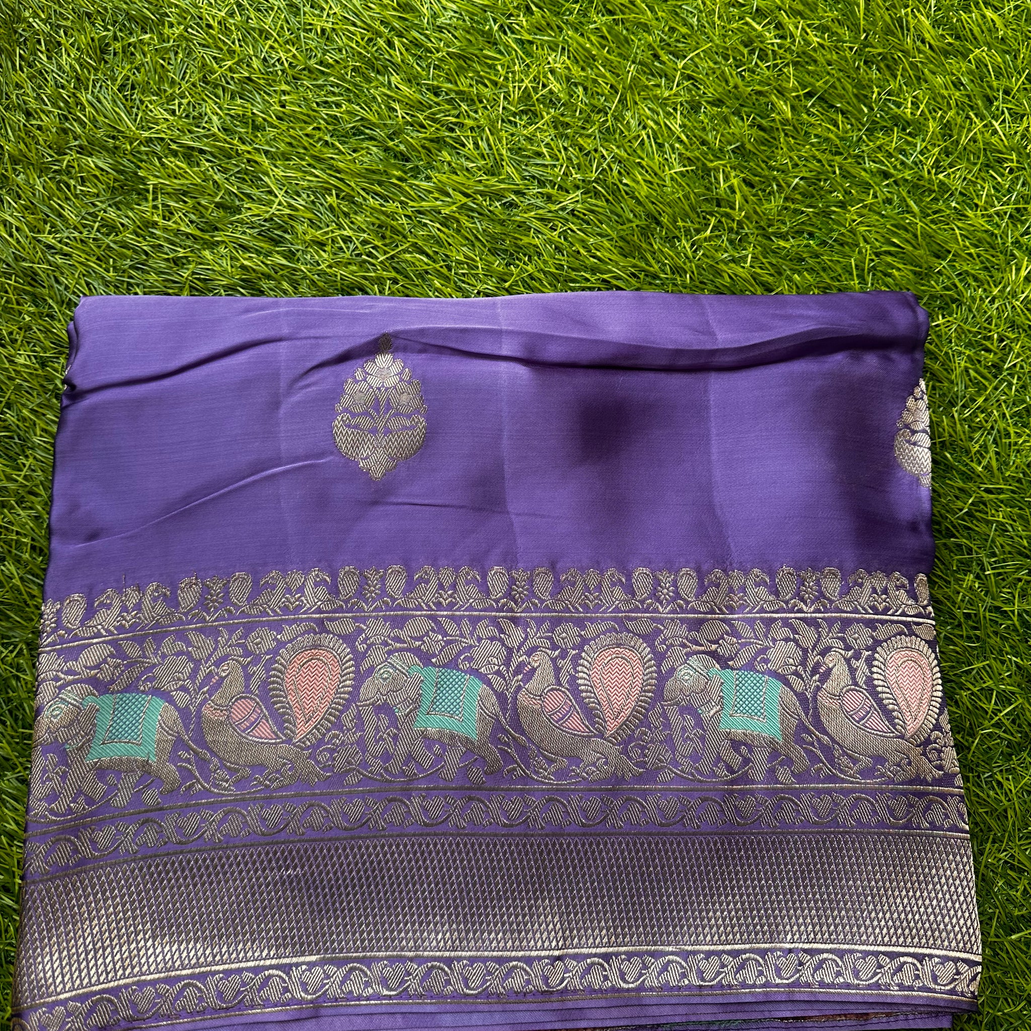 Pure satin silk in lavender colour