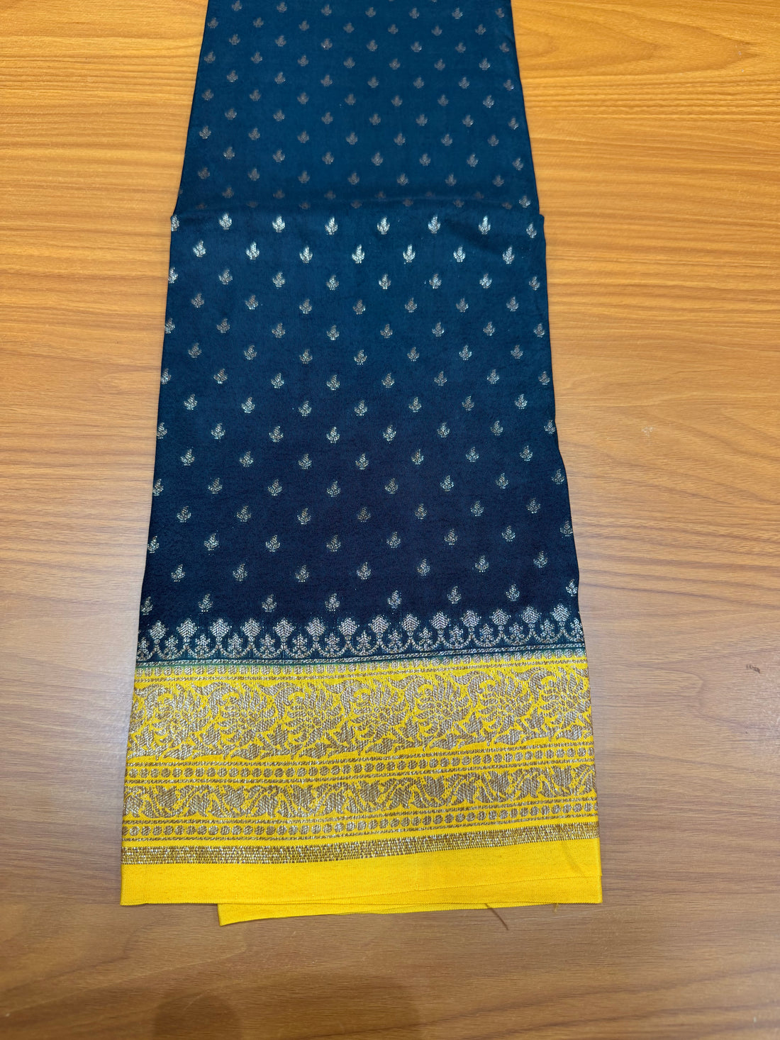 Blue and yellow Banarasi blouse-1m