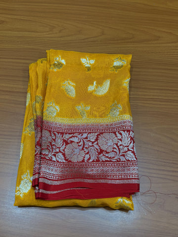 Yellow red Banarasi blouse-1m