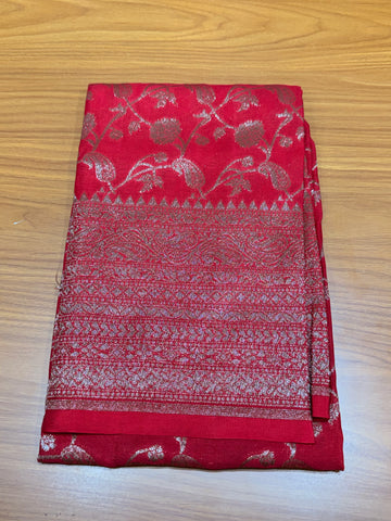 Red jaal Banarasi blouse