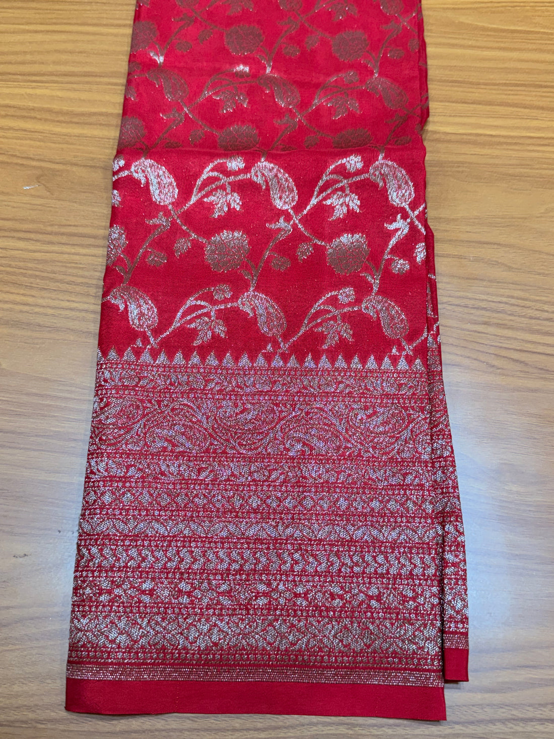 Red jaal Banarasi blouse
