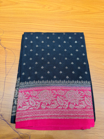 Blue pink contrast Banarasi blouse