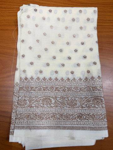 Half white butta Banarasi blouse-1m