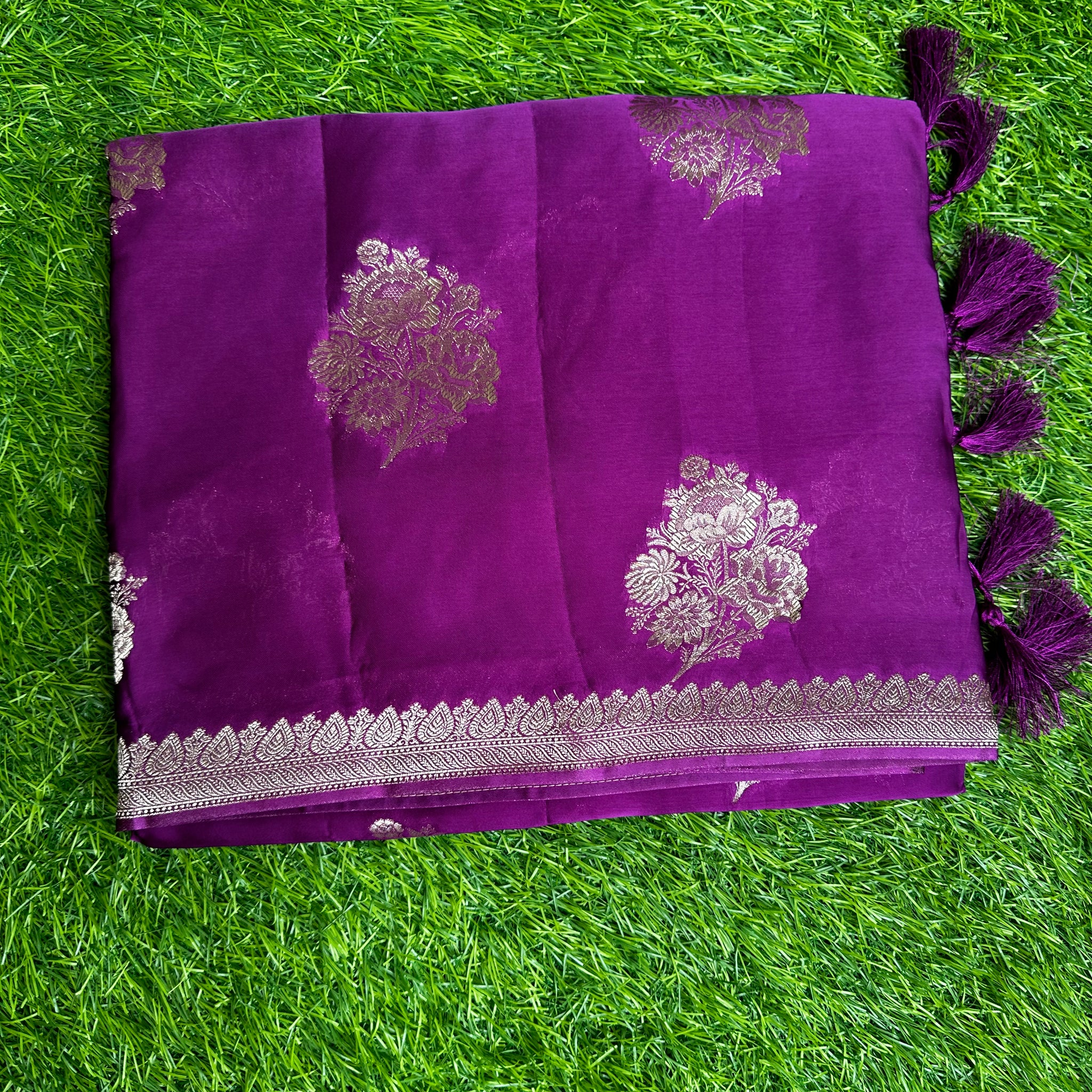 Purple pure satin silk