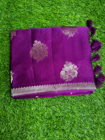 Purple pure satin silk