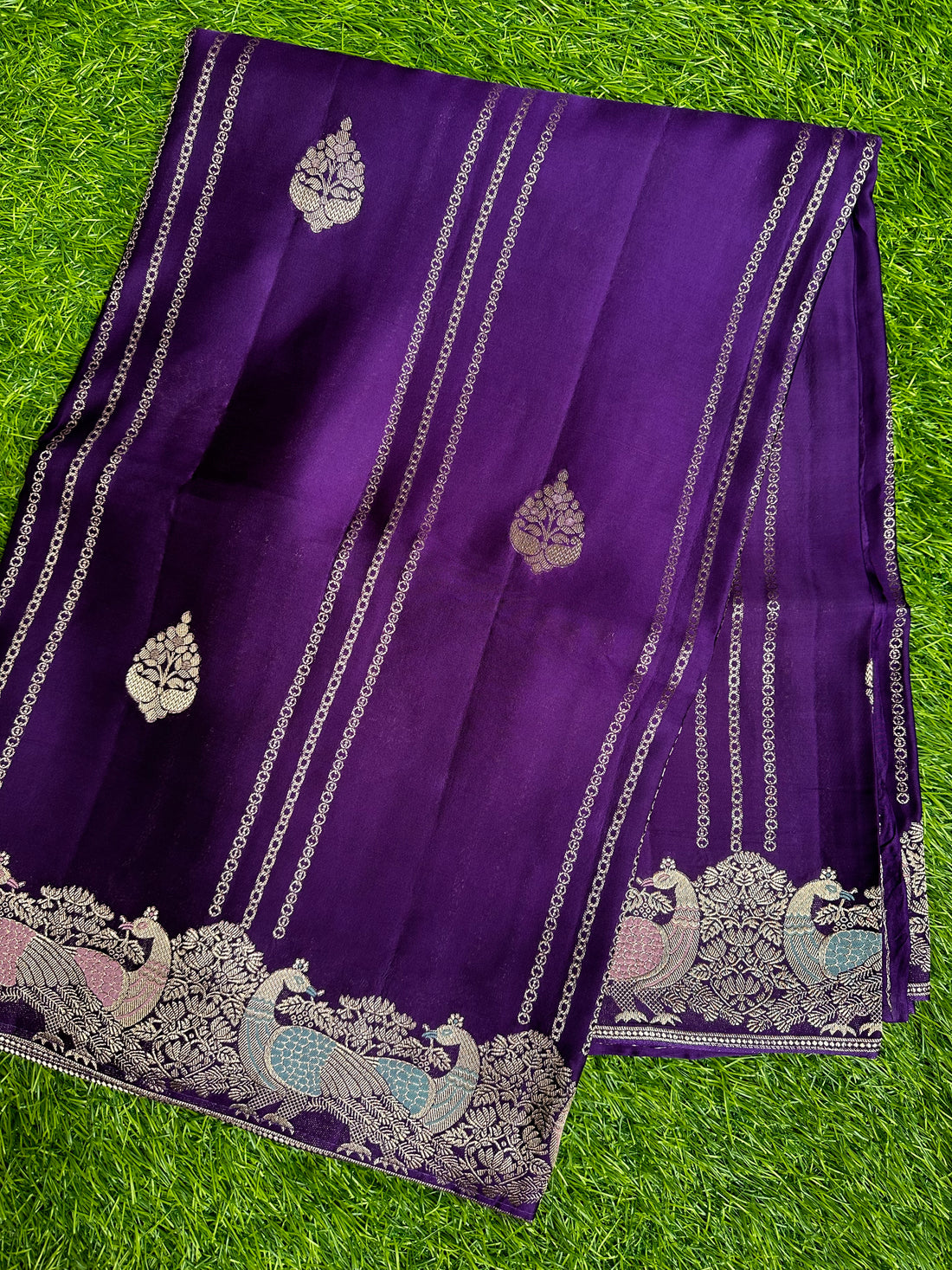 Purple pure satin silk