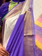 Rankat pattern pure crepe Mysore silk sarees