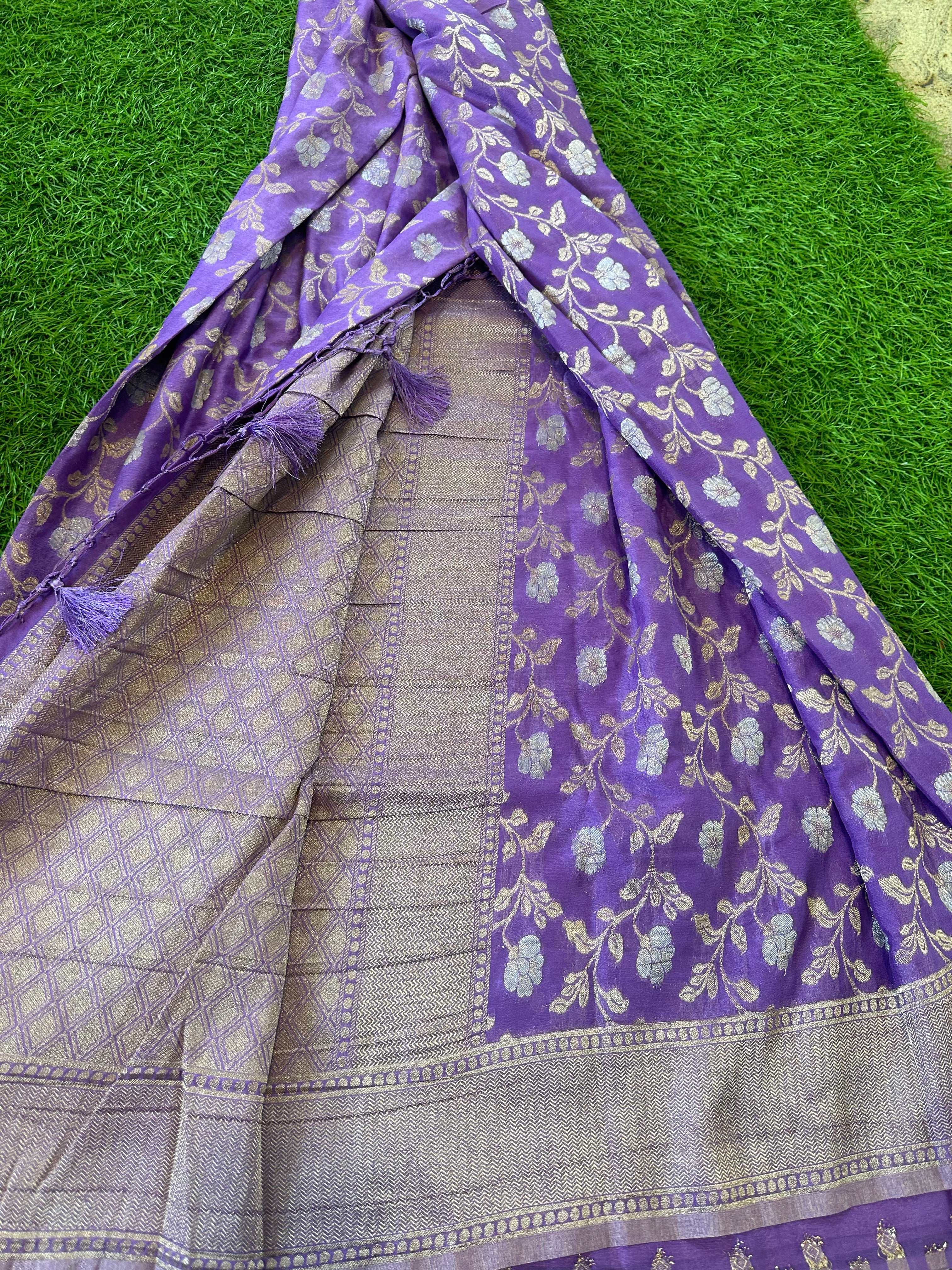 Lavender designer georgette